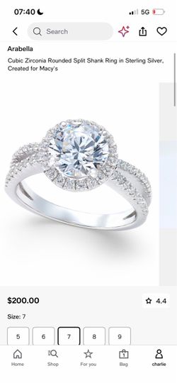 Silver Ring  Cubic Zirconia
