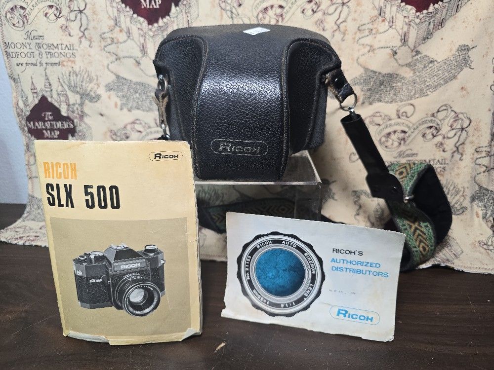 Vintage Ricoh SLX500 SLR 35mm Film Camera Rikenon 50mm f/2.8 Auto Lens Japan
