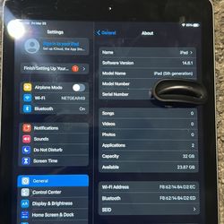 iPad 5th Generation WiFi Only iOS 14
