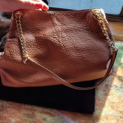 Light Brown Soft Pebbled Leather Michael Kors Purse