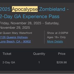 2 Day GA - Apocalypse 2025