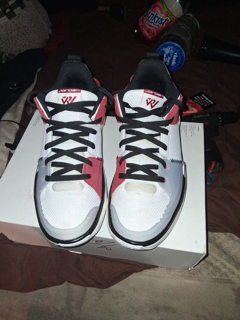 Red White black Jordan's