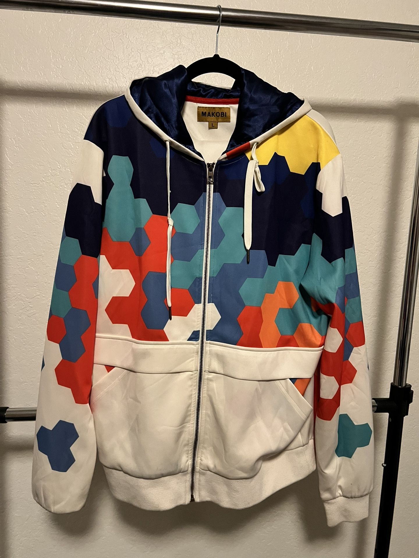 Makobi multi-coloured zip-up hoodie with matching joggers