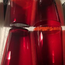 COLIN COWIE RED GLASS CUPS