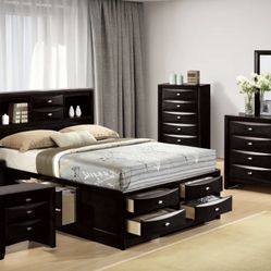 Black Wood Brand New Complete Bedroom Set