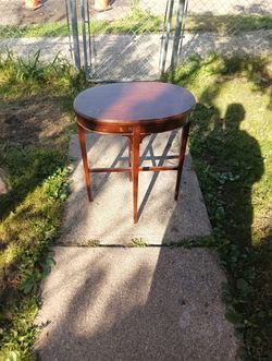 Vintage Round Wood Side Table