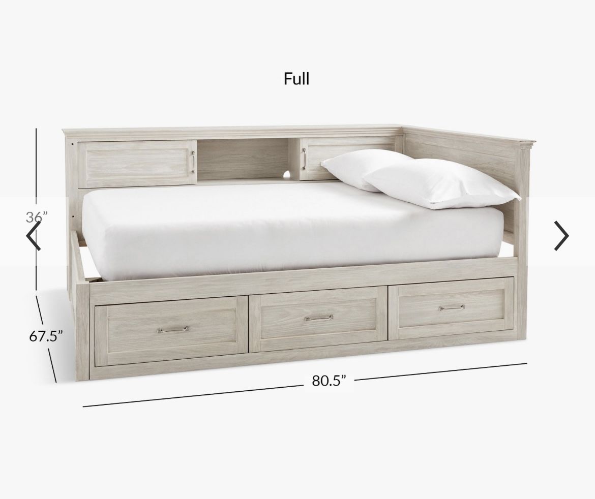 Like New - Hampton Corner Storage Bed Full