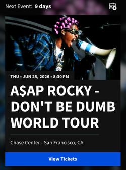 A$AP Rocky Don’t be Dumb Tour Chase Center San Francisco