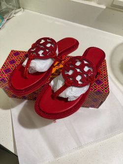 Tory Burch red sparkly T burch sandals size 9