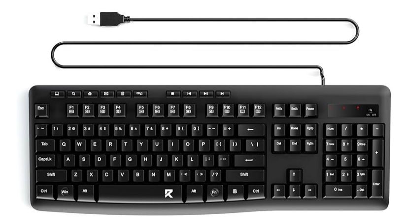 Redragon BK7366 Wired Keyboard,Multimedia USB Quiet Computer Keyboard