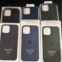 OEM Apple iPhone 12 Pro Max Cases - Silicone And Leather