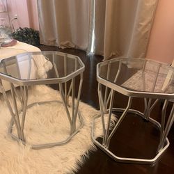 Silver Glass End Tables (set of two)