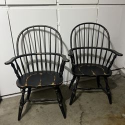 Distressed Windsor chairs