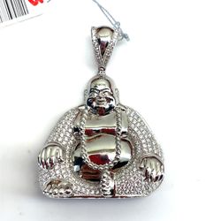 925 Sterling Silver CZ Buddha Pendant 15.60g 198111/5