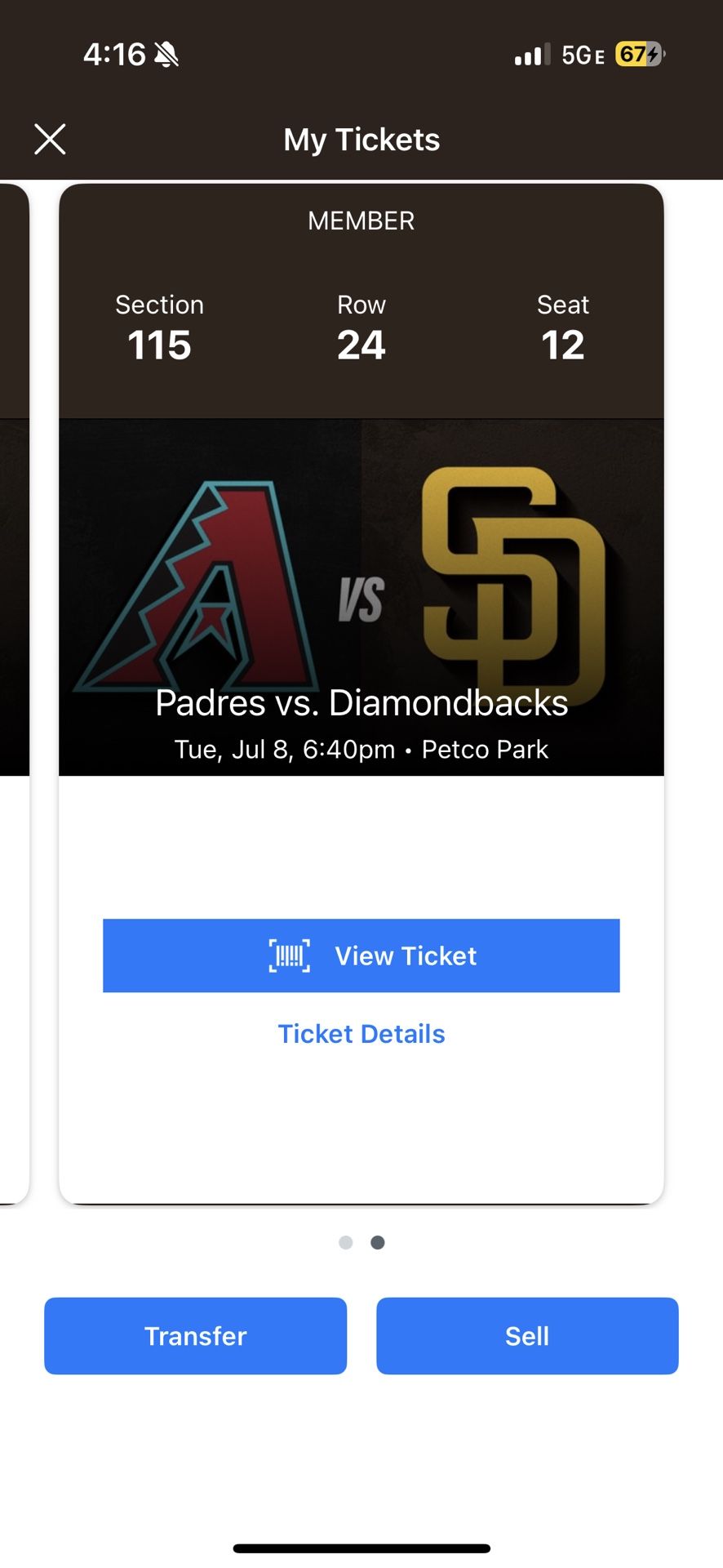 Padres Vs Diamondbacks July 8 Tickets