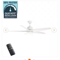 Hampton Bay Mena 54 in. White Color Changing Integrated LED Indoor/Outdoor Matte White Ceiling Fan with Light Kit and Remote Control