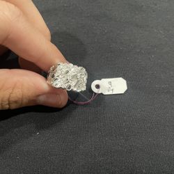 925 Silver Nugget Ring With Diamond Cut