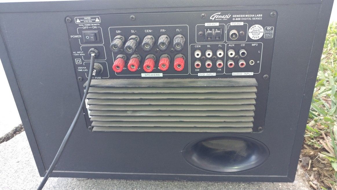 Genesis Media Labs G608 5.1 A/V Surround Sound Receiver/ Stereo for