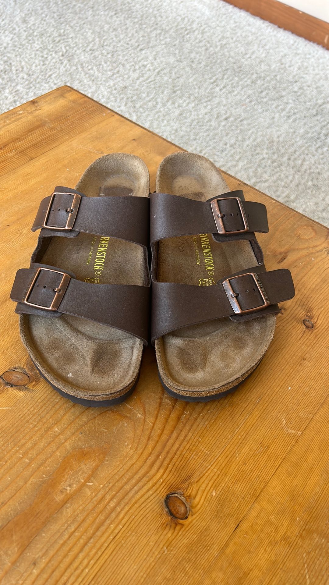 Birkenstock Arizona Brown Leather Sandals - Mens 43