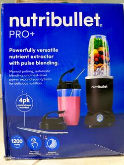 NutriBullet Pro+ 1200W Personal Blender Set – Matte Black (Excellent Condition with Box & Bonus Extras!)