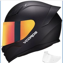 VCOROS Casco integral para motocicleta, unisex, para adultos, aprobado por DOT, WS-609, casco de carreras de moto de calle