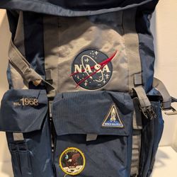 Nasa Roll-Top Backpack Blue And Gray