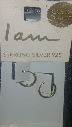 Gold Earrings - Body Jewelry NEW - Nose Lip Ring 925 Silver GP