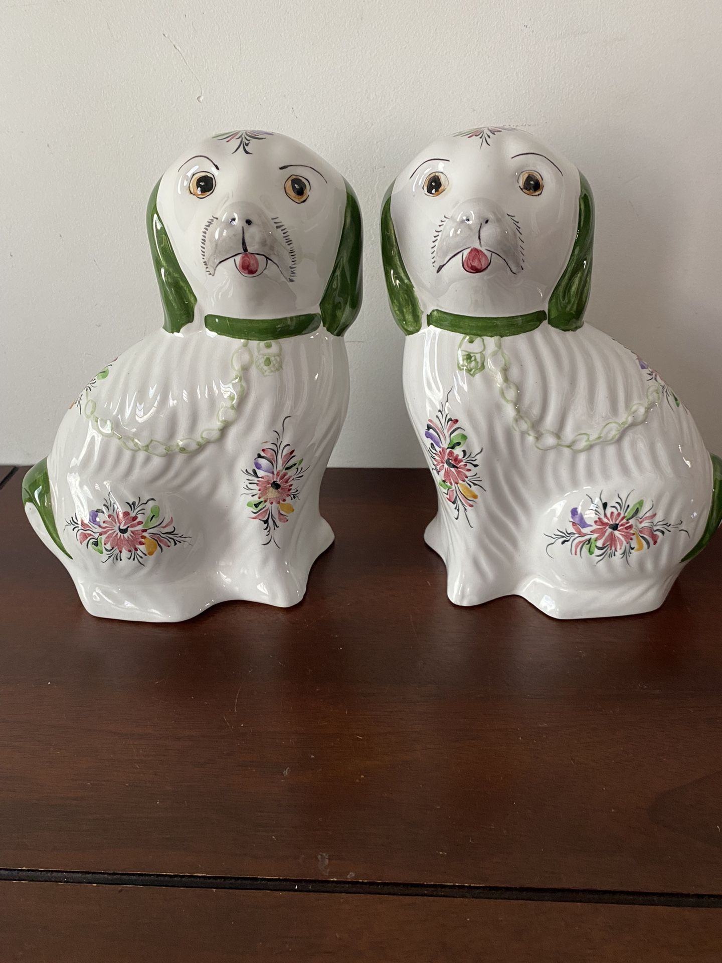 #17 RARE Portugal pottery DOG FIGURINE SPANIEL #468-L 12" inches tall