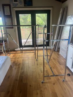 Heavy duty double clothing racks
