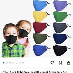 12 Pack Kids Masks Cloth Face Mask Reusable Washable Cute Boys Girls Face Masks Breathable Adjustable School Mask for Child