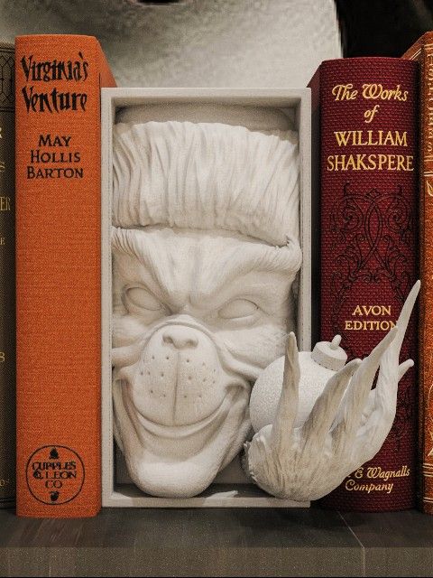 How The Grinch Stole Christmas Book Nook Bookend Fantasy Horror Decor Literature Halloween