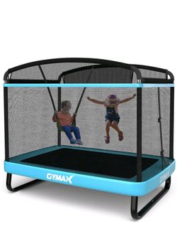 GYMAX Trampoline for Kids, 6FT Toddler Trampoline with Swing & Enclosure Safety