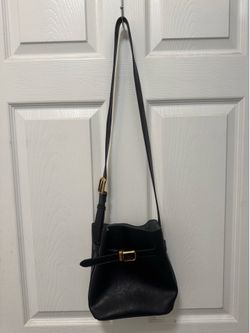 Vintage Style Genuine Leather Bucket Purse Crossbody Bag