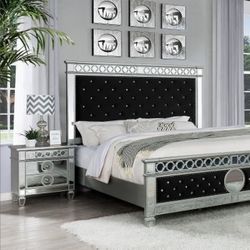 BLK Velvet And Silver Bdrm Set   …. Delivery Included 