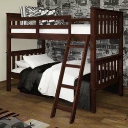 Twin Bunk Bed Frame W/ Ladder 