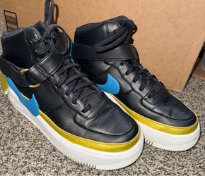 Nike Black Gold Blue White Athletic High Top Sneaker AR0625-004