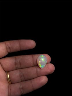 12 Ct Natural Ethiopian Opal Pear Shape Loose Gemstone Multi Color Fire