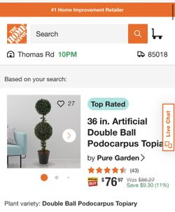 Artificial Topiary Tree 36 Inch 3 Feet Dbl Ball Podocarpus Fake Plant - Realistic Indoor Or Outdoor Potted Faux Plants For Home Decor By Pure Garden