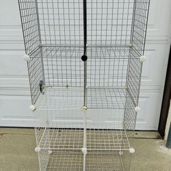 Wire Cube Storage Organizer 12x24x48h, Closet Organizers and Storage, Metal Cube Storage Adjustable Stackable Shelves Cabinet