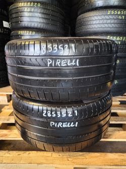 285 35R 21 PIRELLI P ZERO TIRES 2853521 USED TIRES (PAIR) MOUNT BALANCE INCLUDED