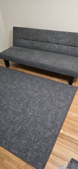 DHP Kebo Futon + Matching Area Rug — Smoke Free / Barely Used