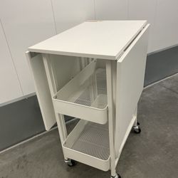 Craft Table With Storage Shelves 