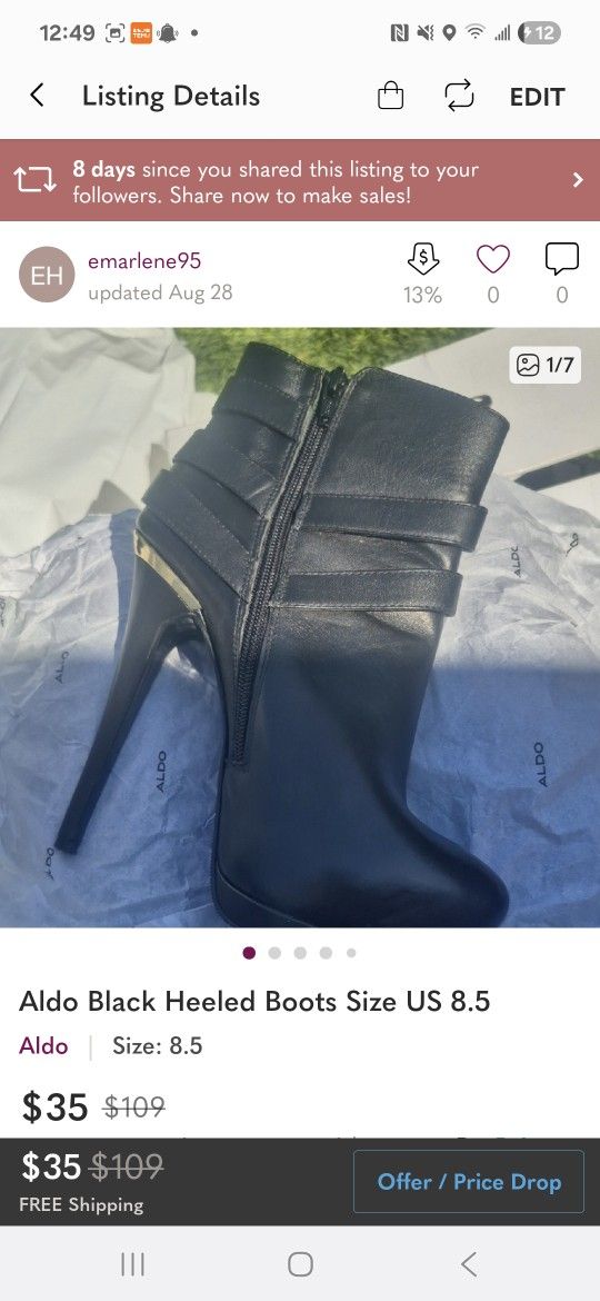 Aldo Genuine Leather black Boots