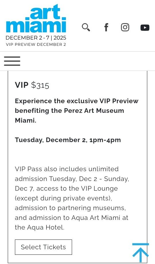 ART BASEL VIP TICKETS FOR TWO $250