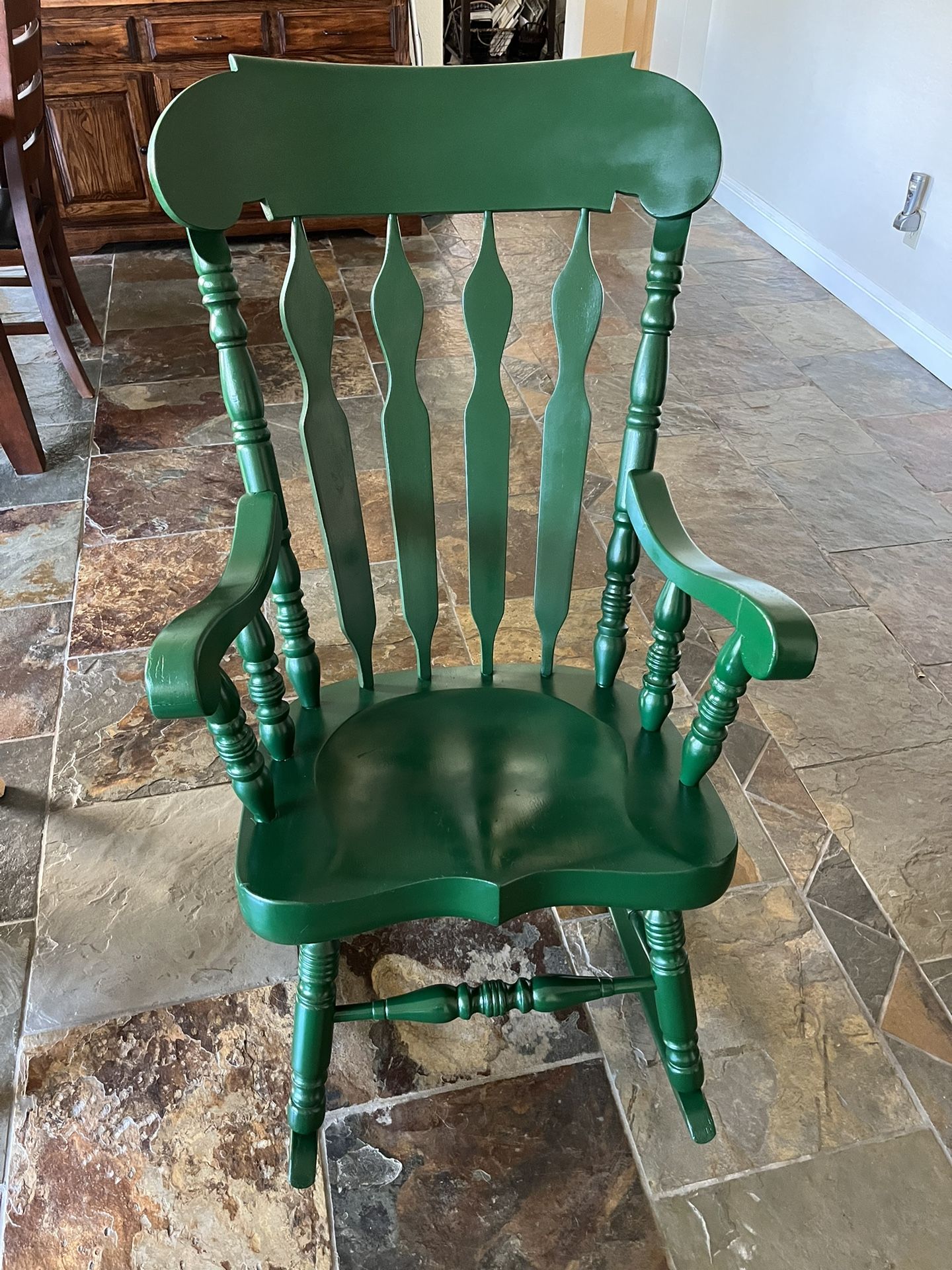 Outdoor Indoor Rocking Chair Forest Wood Green SUPER COMFY!