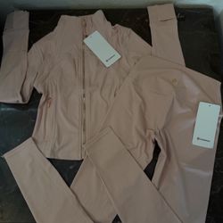 pink and gold lululemon set 