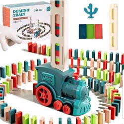 New Automatic Domino Train Toy 200 Pcs for Kids Creative Dominos