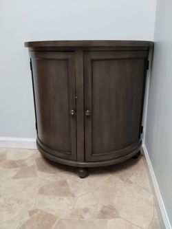 Dark Brown Demilune Cabinet with Doors