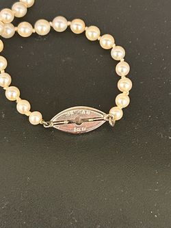 Pearl Strand Necklace with 14k white gold