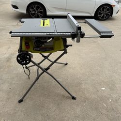 RYOBI 15 Amp 10 in. Expanded Capacity Portable Corded Table Saw With Rolling Stand 